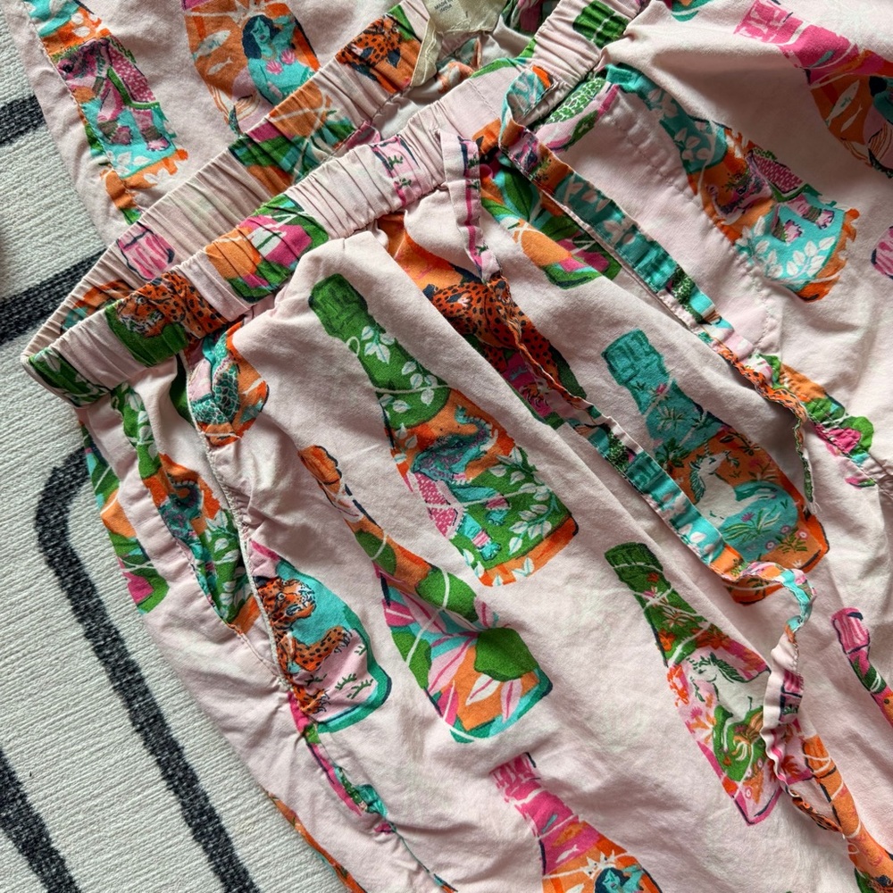Printfresh Pop the Bubbly Long Cotton Pajama Set Size Medium - Picture 11 of 12